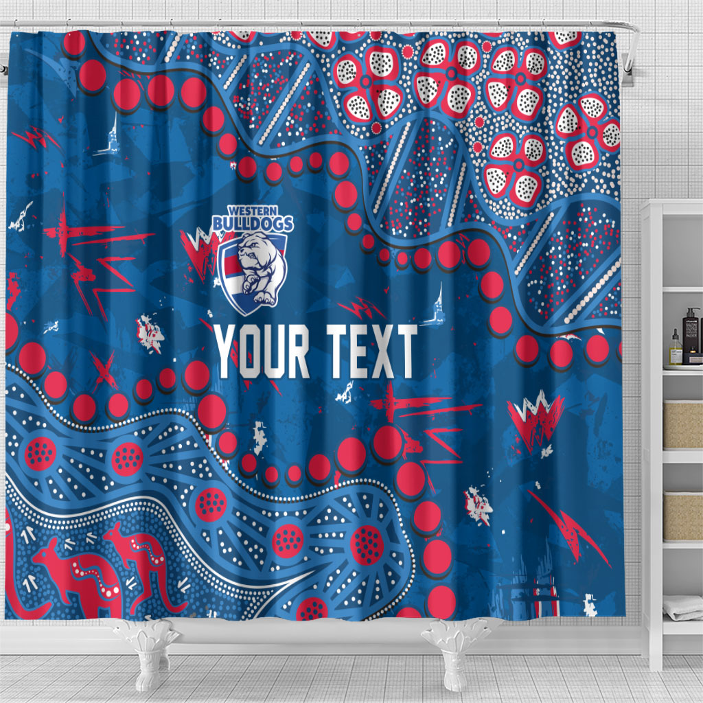 Personalized Western Bulldogs Shower Curtain Aboriginal Pattern with Graffiti Style