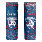 Personalized Western Bulldogs Skinny Tumbler Aboriginal Pattern with Graffiti Style