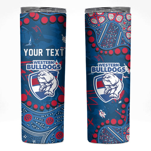 Personalized Western Bulldogs Skinny Tumbler Aboriginal Pattern with Graffiti Style