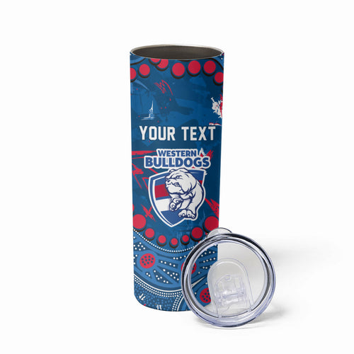 Personalized Western Bulldogs Skinny Tumbler Aboriginal Pattern with Graffiti Style