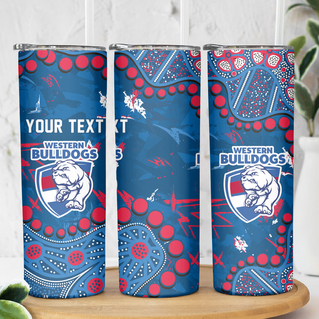 Personalized Western Bulldogs Skinny Tumbler Aboriginal Pattern with Graffiti Style