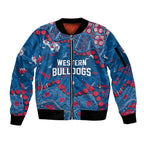 Personalized Western Bulldogs Sleeve Zip Bomber Jacket Aboriginal Pattern with Graffiti Style
