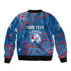 Personalized Western Bulldogs Sleeve Zip Bomber Jacket Aboriginal Pattern with Graffiti Style