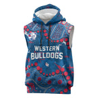 Personalized Western Bulldogs Sleeveless Hoodie Aboriginal Pattern with Graffiti Style