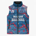 Personalized Western Bulldogs Sleeveless Puffer Jacket Aboriginal Pattern with Graffiti Style