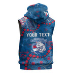 Personalized Western Bulldogs Sleeveless Zip Hoodie Aboriginal Pattern with Graffiti Style