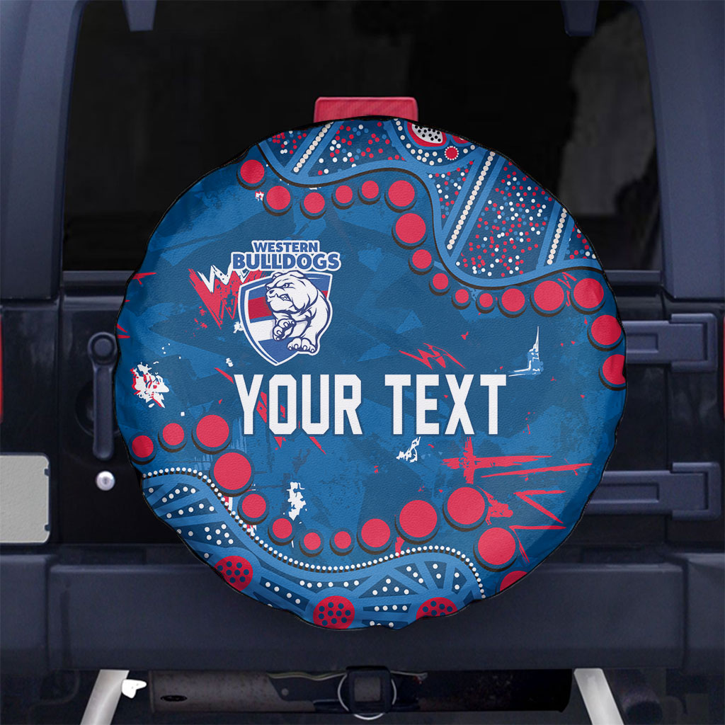 Personalized Western Bulldogs Spare Tire Cover Aboriginal Pattern with Graffiti Style