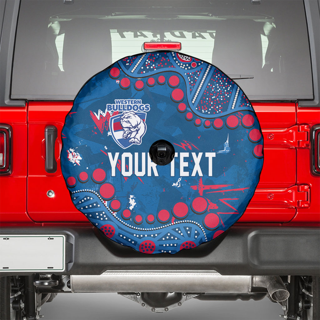 Personalized Western Bulldogs Spare Tire Cover Aboriginal Pattern with Graffiti Style
