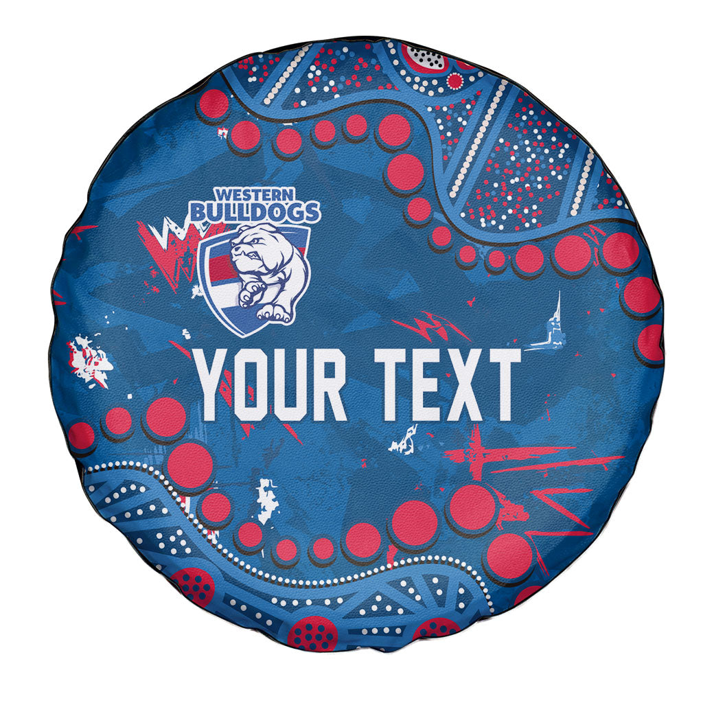 Personalized Western Bulldogs Spare Tire Cover Aboriginal Pattern with Graffiti Style