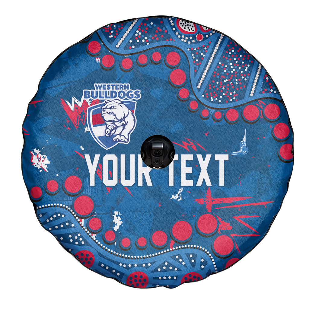 Personalized Western Bulldogs Spare Tire Cover Aboriginal Pattern with Graffiti Style