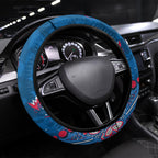Western Bulldogs Steering Wheel Cover Aboriginal Pattern with Graffiti Style