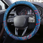 Western Bulldogs Steering Wheel Cover Aboriginal Pattern with Graffiti Style