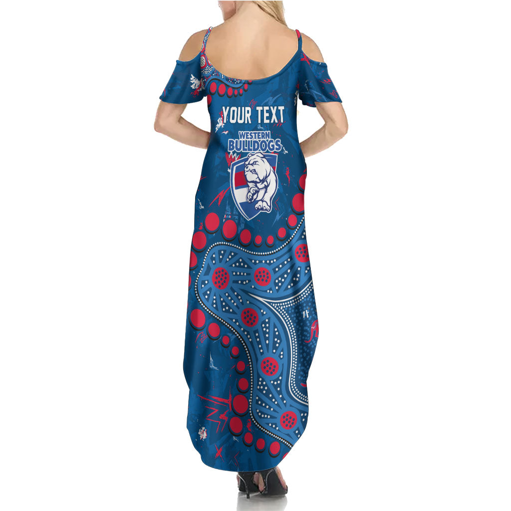 Personalized Western Bulldogs Summer Maxi Dress Aboriginal Pattern with Graffiti Style