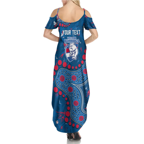 Personalized Western Bulldogs Summer Maxi Dress Aboriginal Pattern with Graffiti Style