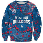 Personalized Western Bulldogs Sweatshirt Aboriginal Pattern with Graffiti Style