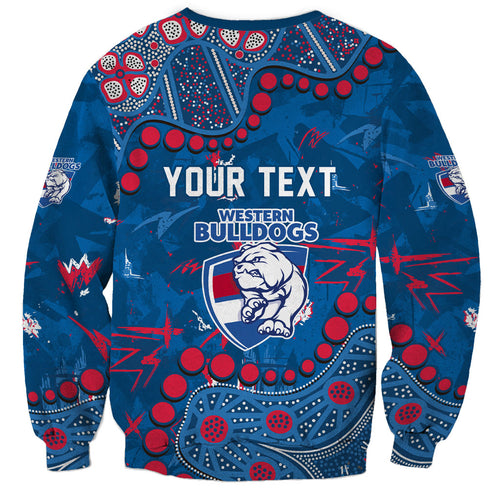 Personalized Western Bulldogs Sweatshirt Aboriginal Pattern with Graffiti Style
