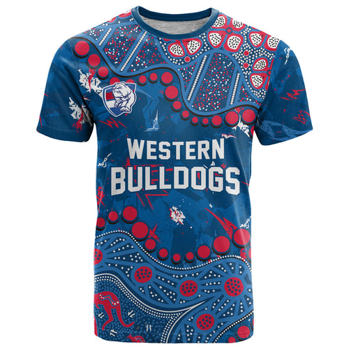 Personalized Western Bulldogs T Shirt Aboriginal Pattern with Graffiti Style