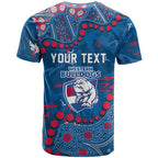 Personalized Western Bulldogs T Shirt Aboriginal Pattern with Graffiti Style