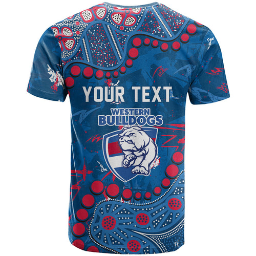 Personalized Western Bulldogs T Shirt Aboriginal Pattern with Graffiti Style