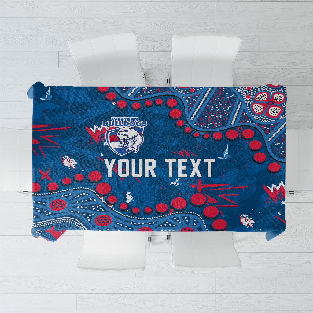 Personalized Western Bulldogs Tablecloth Aboriginal Pattern with Graffiti Style