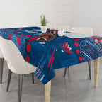 Personalized Western Bulldogs Tablecloth Aboriginal Pattern with Graffiti Style