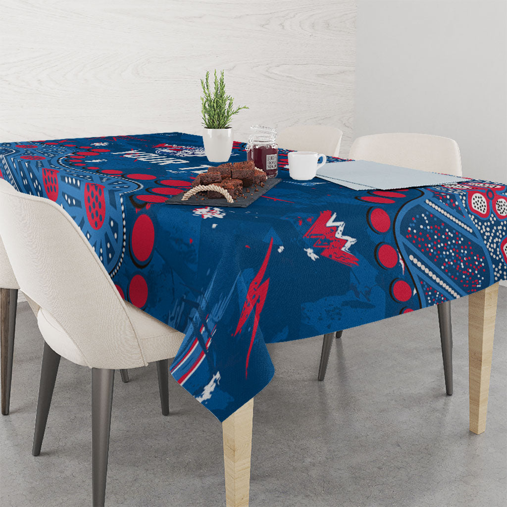 Personalized Western Bulldogs Tablecloth Aboriginal Pattern with Graffiti Style