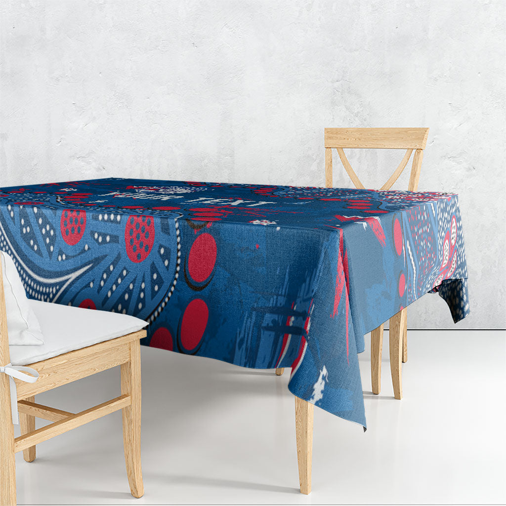 Personalized Western Bulldogs Tablecloth Aboriginal Pattern with Graffiti Style