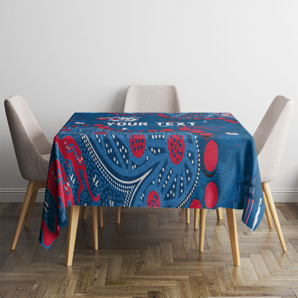 Personalized Western Bulldogs Tablecloth Aboriginal Pattern with Graffiti Style