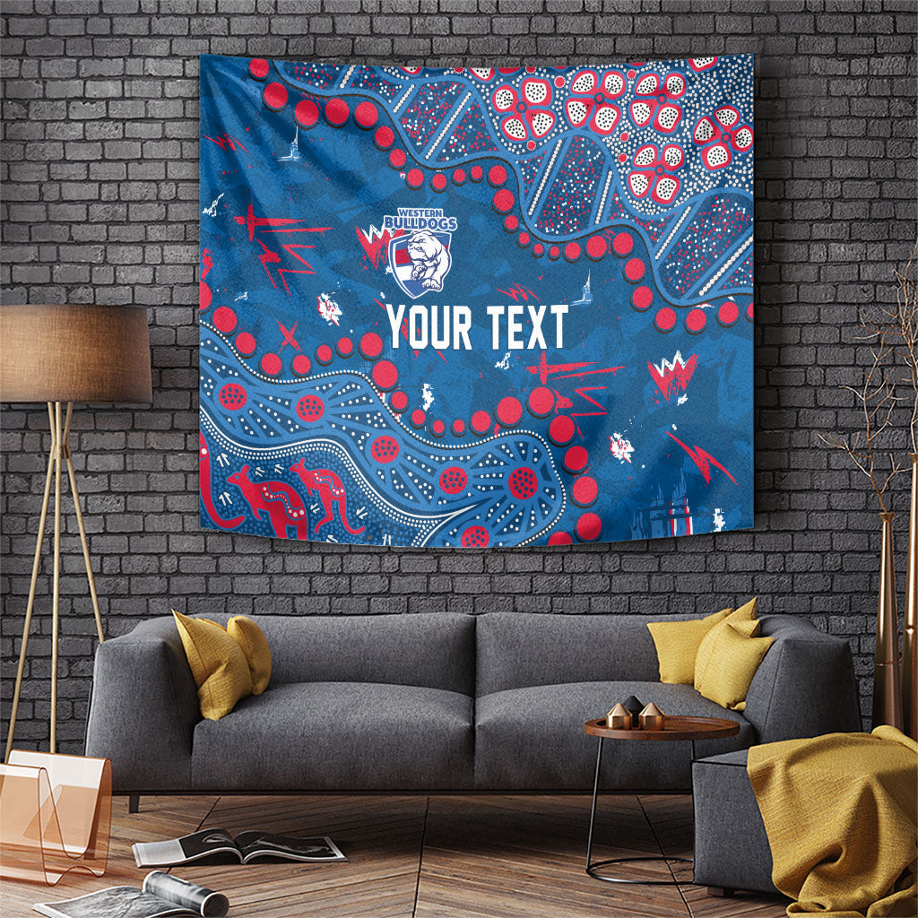 Personalized Western Bulldogs Tapestry Aboriginal Pattern with Graffiti Style