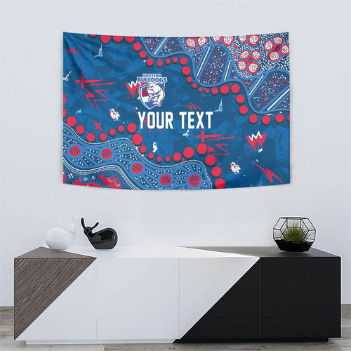 Personalized Western Bulldogs Tapestry Aboriginal Pattern with Graffiti Style