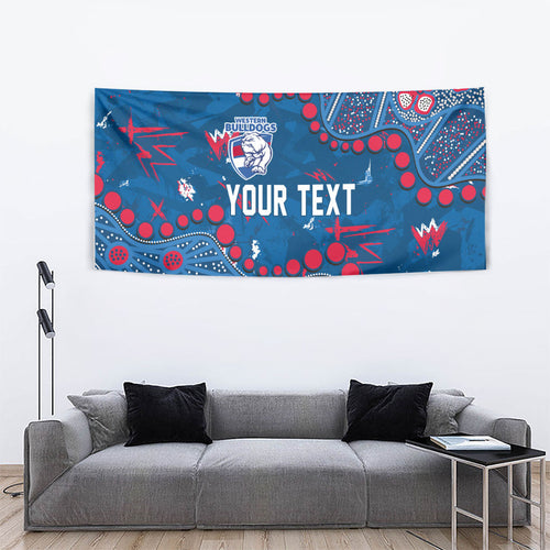Personalized Western Bulldogs Tapestry Aboriginal Pattern with Graffiti Style