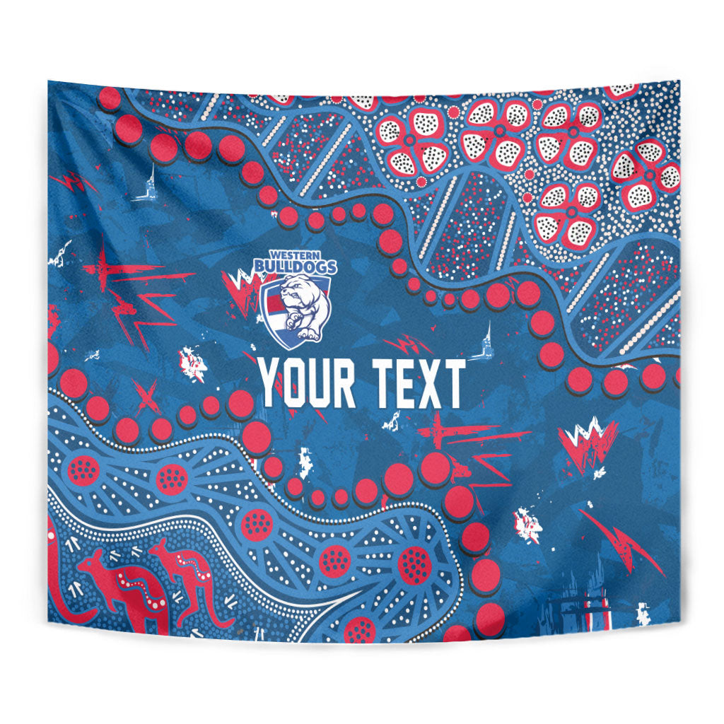 Personalized Western Bulldogs Tapestry Aboriginal Pattern with Graffiti Style