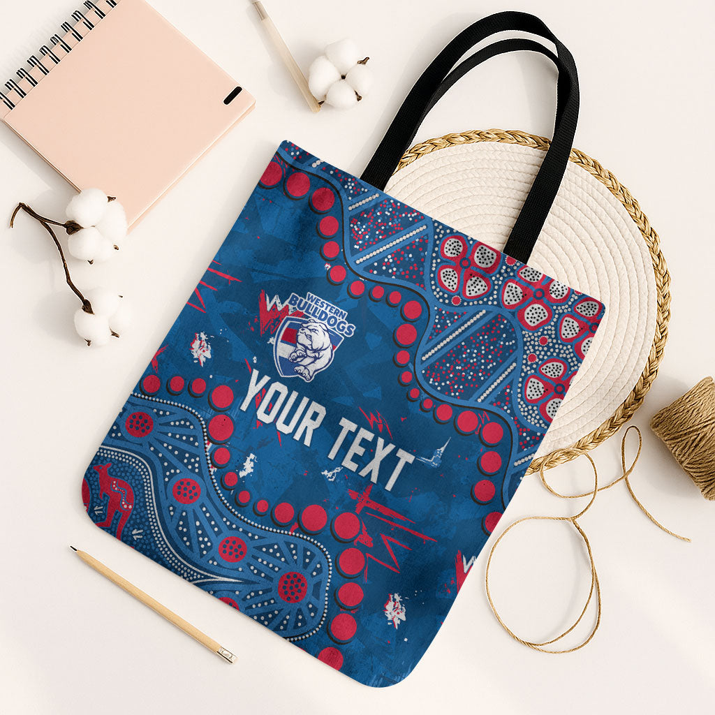 Personalized Western Bulldogs Tote Bag Aboriginal Pattern with Graffiti Style