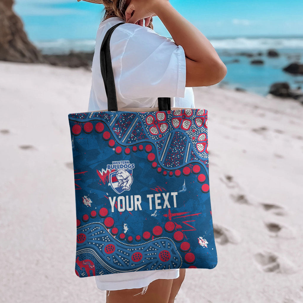 Personalized Western Bulldogs Tote Bag Aboriginal Pattern with Graffiti Style