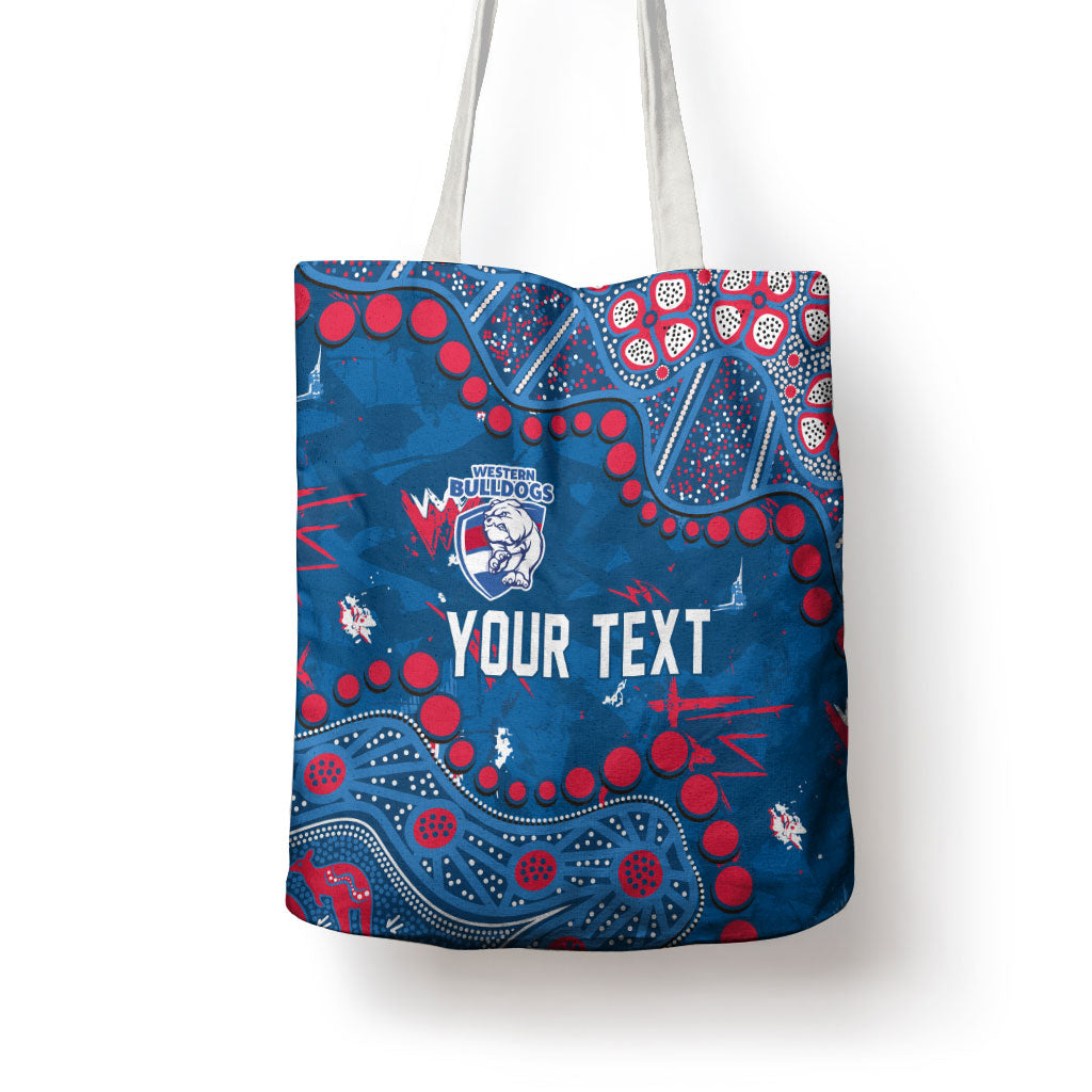 Personalized Western Bulldogs Tote Bag Aboriginal Pattern with Graffiti Style