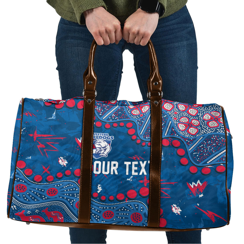 Personalized Western Bulldogs Travel Bag Aboriginal Pattern with Graffiti Style