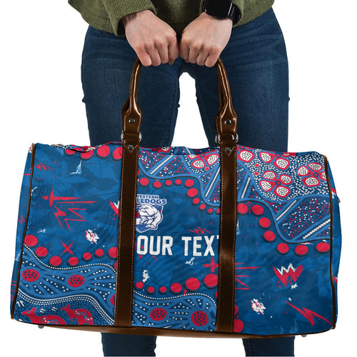 Personalized Western Bulldogs Travel Bag Aboriginal Pattern with Graffiti Style