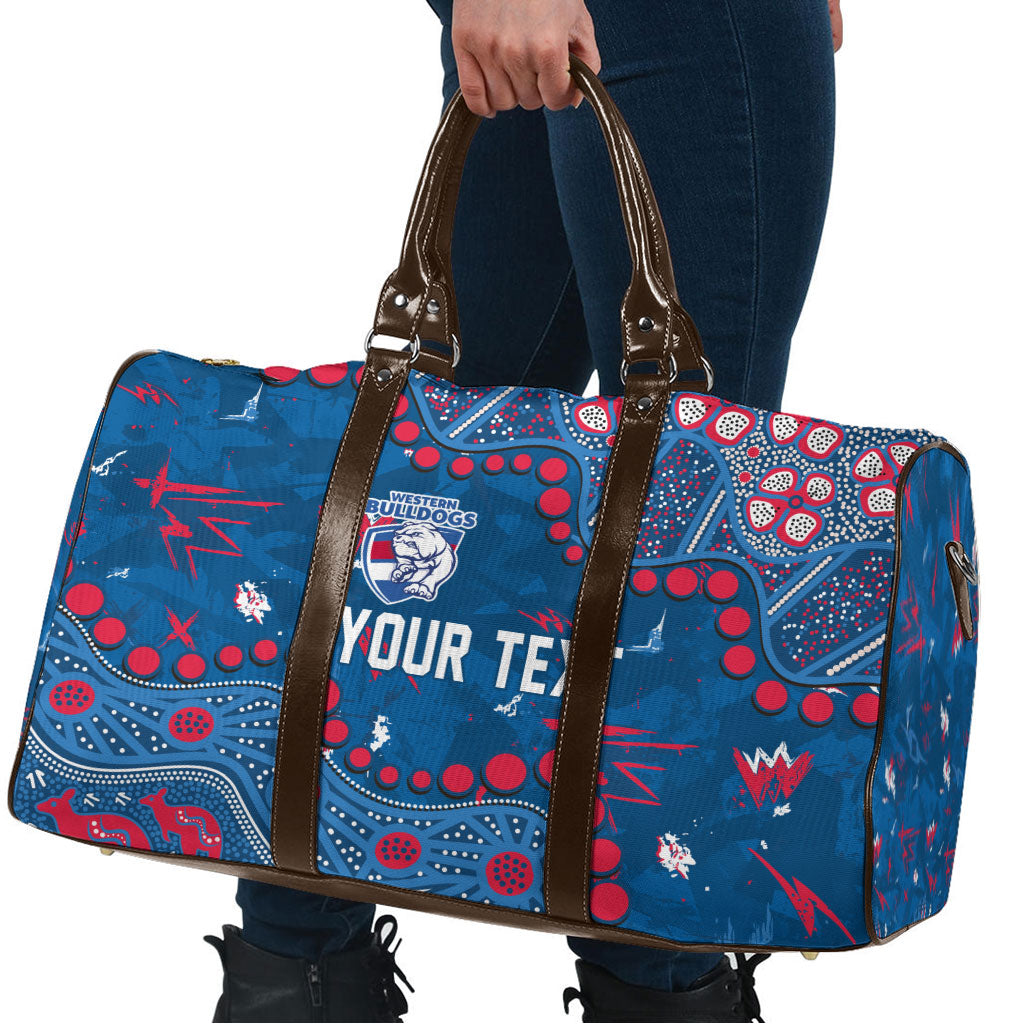 Personalized Western Bulldogs Travel Bag Aboriginal Pattern with Graffiti Style