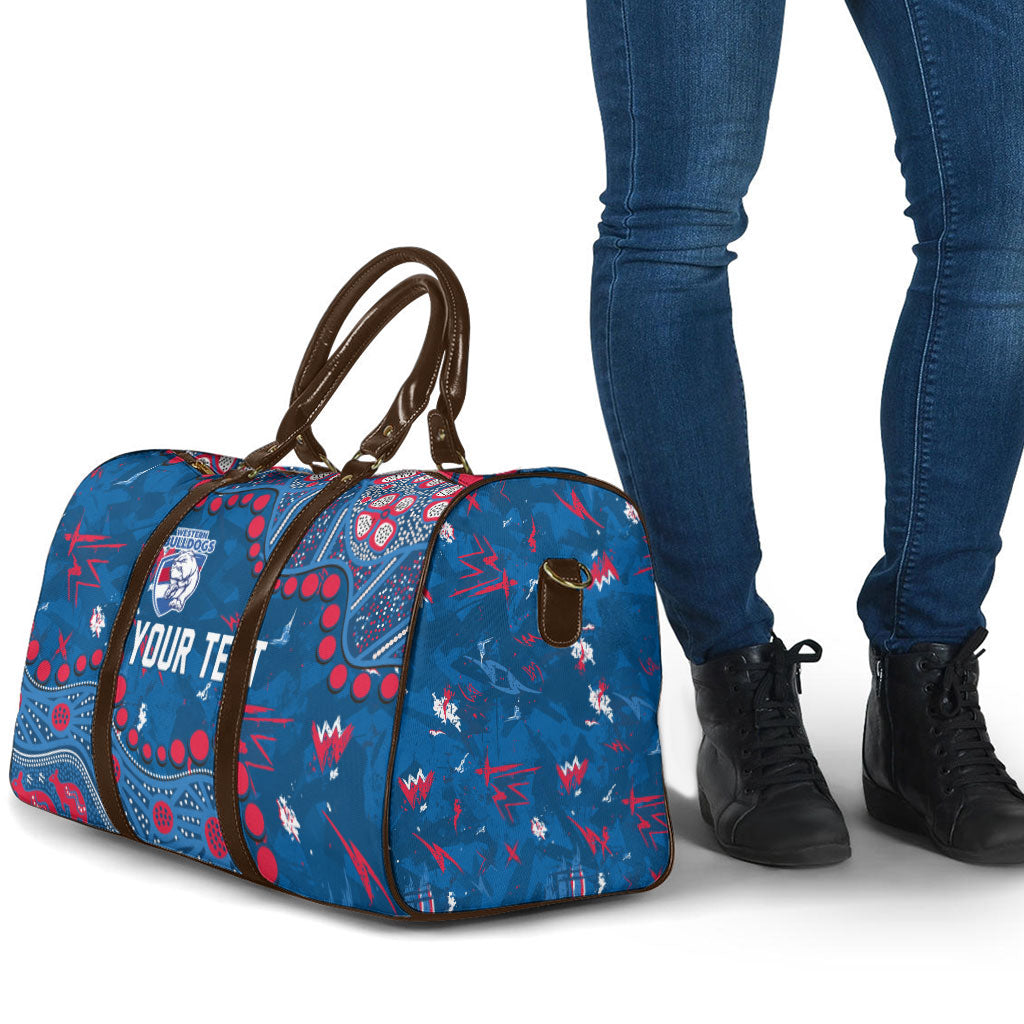 Personalized Western Bulldogs Travel Bag Aboriginal Pattern with Graffiti Style