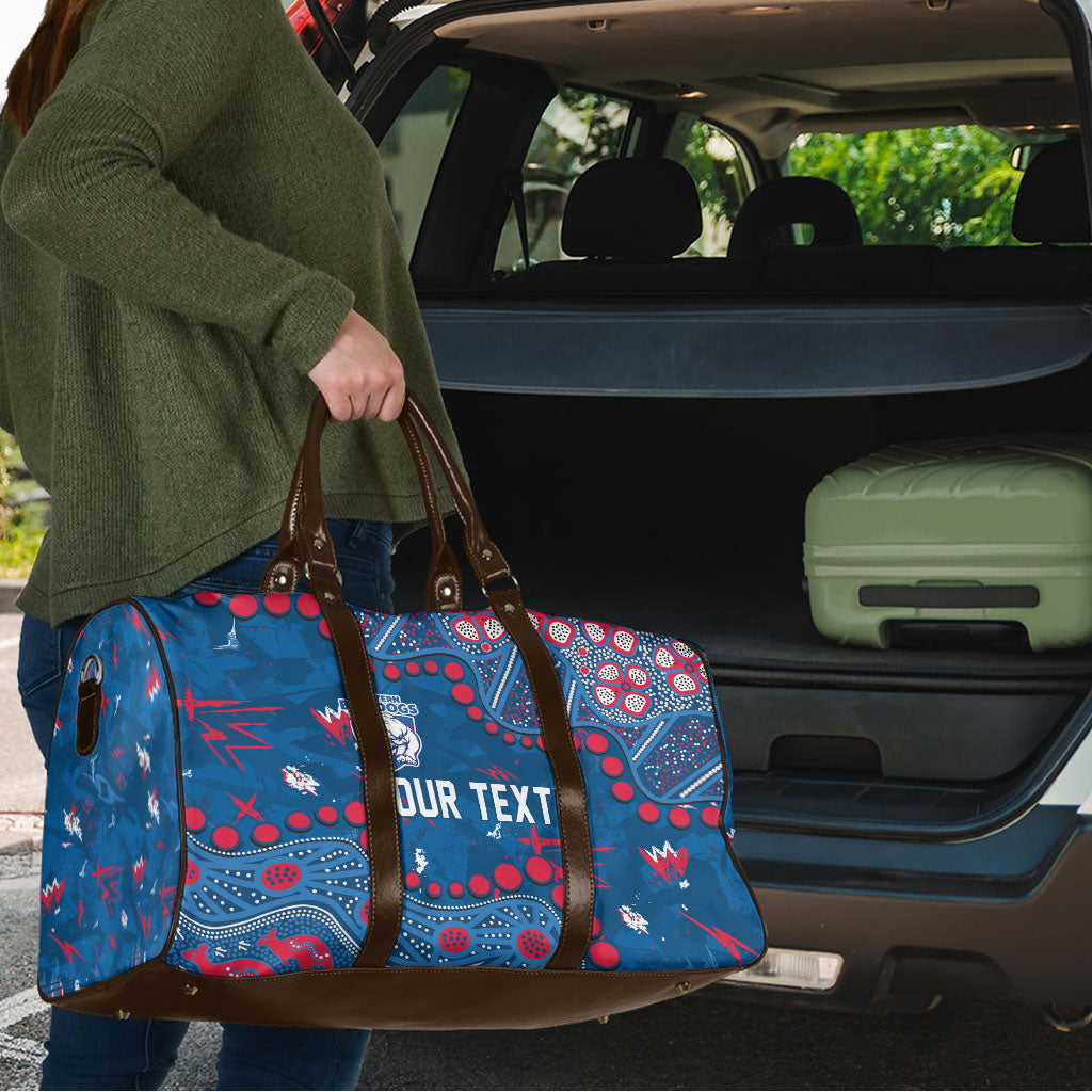 Personalized Western Bulldogs Travel Bag Aboriginal Pattern with Graffiti Style