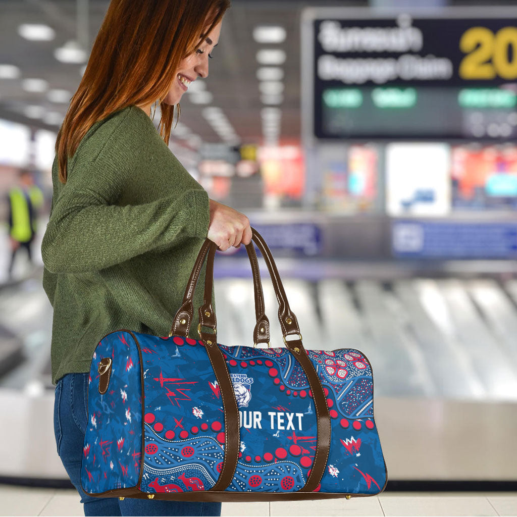 Personalized Western Bulldogs Travel Bag Aboriginal Pattern with Graffiti Style