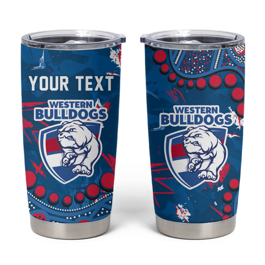 Personalized Western Bulldogs Tumbler Cup Aboriginal Pattern with Graffiti Style