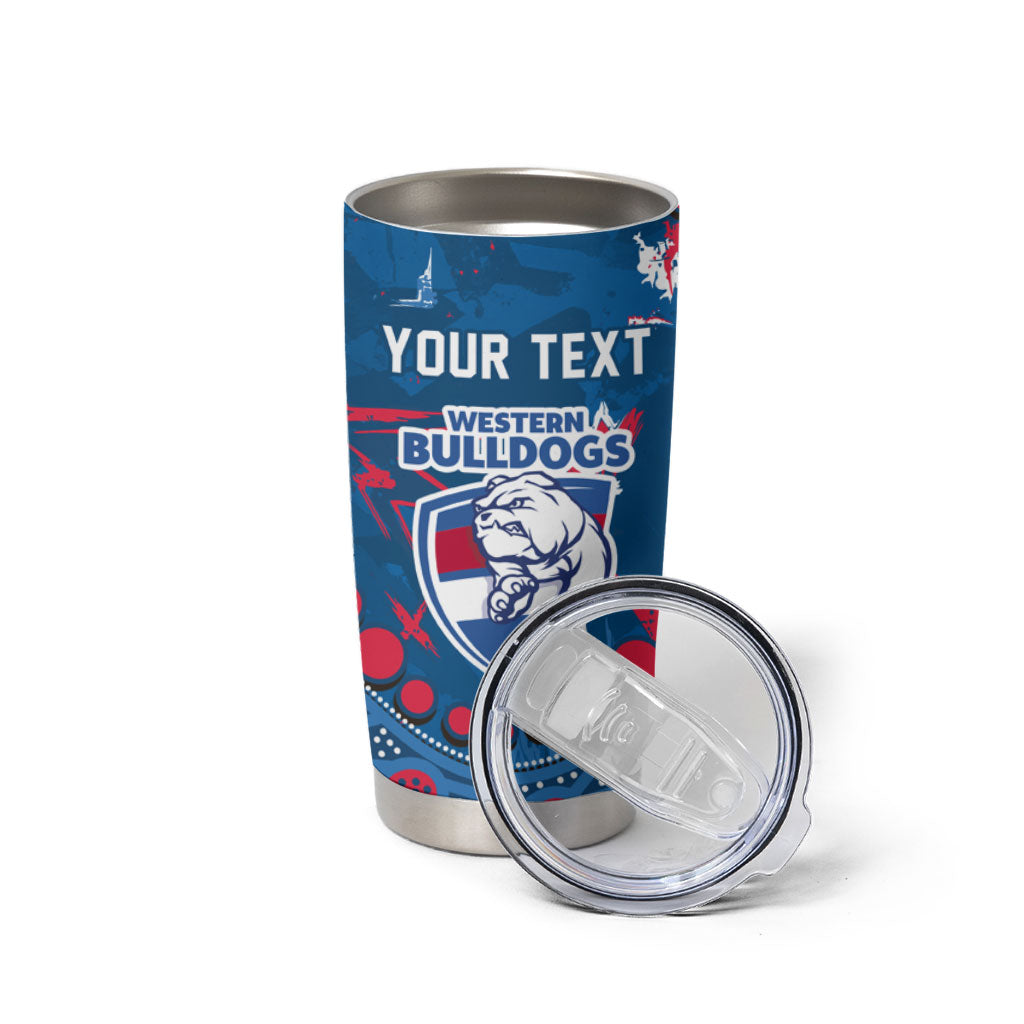 Personalized Western Bulldogs Tumbler Cup Aboriginal Pattern with Graffiti Style