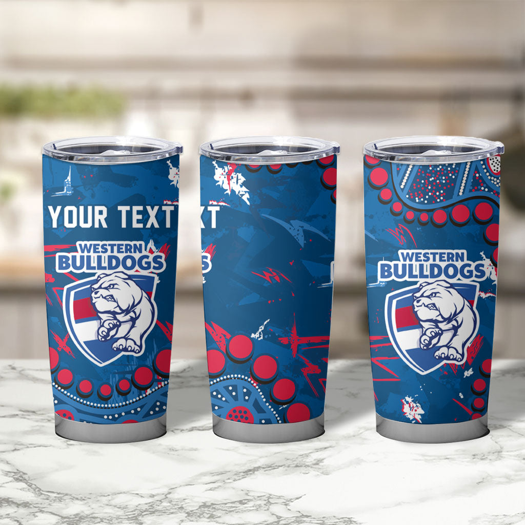 Personalized Western Bulldogs Tumbler Cup Aboriginal Pattern with Graffiti Style