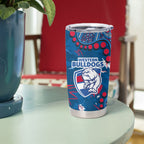 Personalized Western Bulldogs Tumbler Cup Aboriginal Pattern with Graffiti Style