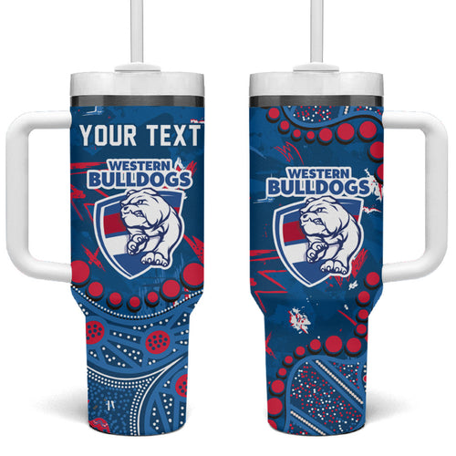 Personalized Western Bulldogs Tumbler With Handle Aboriginal Pattern with Graffiti Style