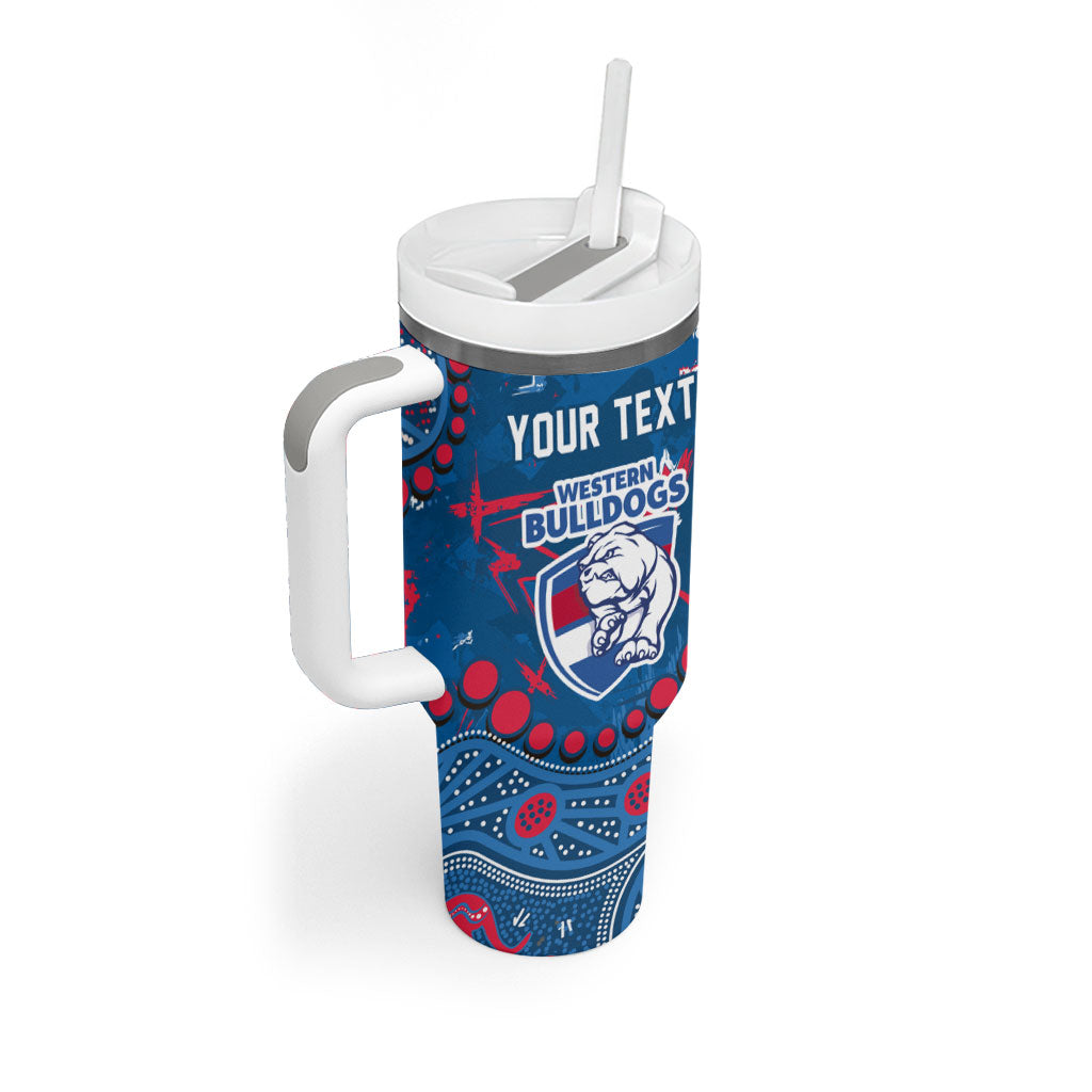 Personalized Western Bulldogs Tumbler With Handle Aboriginal Pattern with Graffiti Style