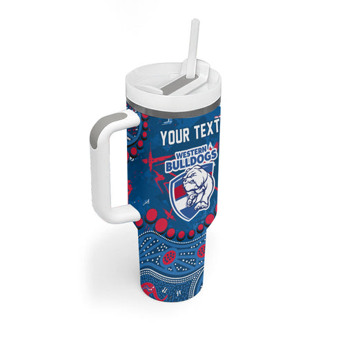Personalized Western Bulldogs Tumbler With Handle Aboriginal Pattern with Graffiti Style