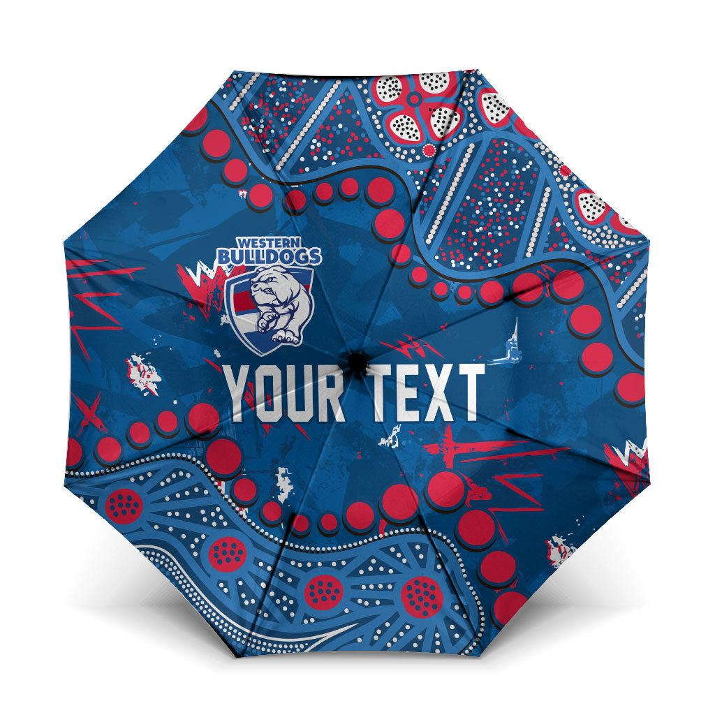 Personalized Western Bulldogs Umbrella Aboriginal Pattern with Graffiti Style