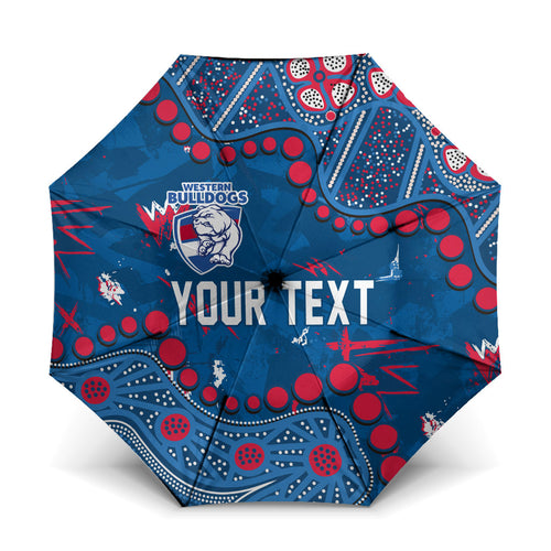 Personalized Western Bulldogs Umbrella Aboriginal Pattern with Graffiti Style